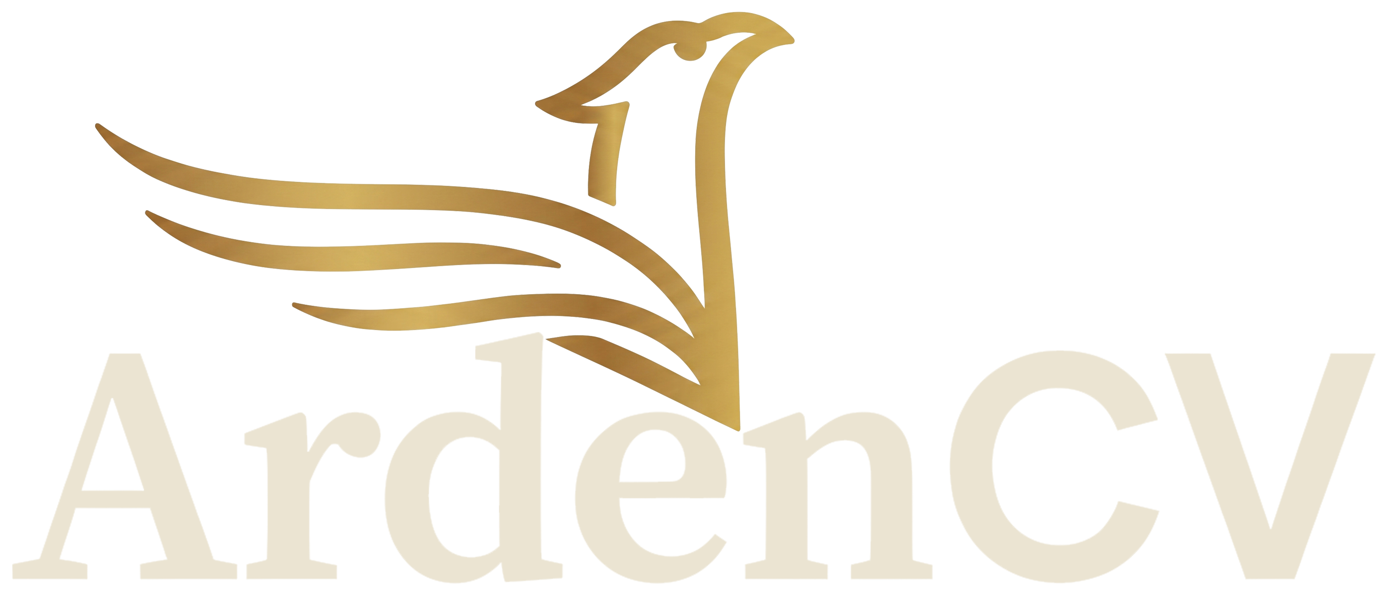 ArdenCV — gold eagle rising from flowing pages